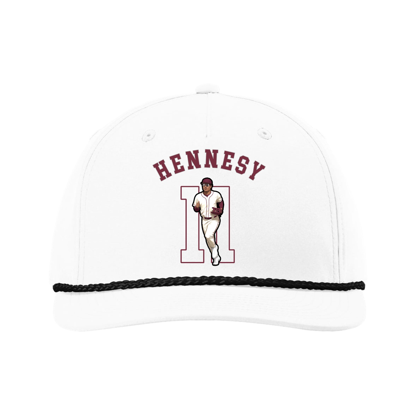 Five-Panel Classic Rope Cap — Shirsey Arch in White