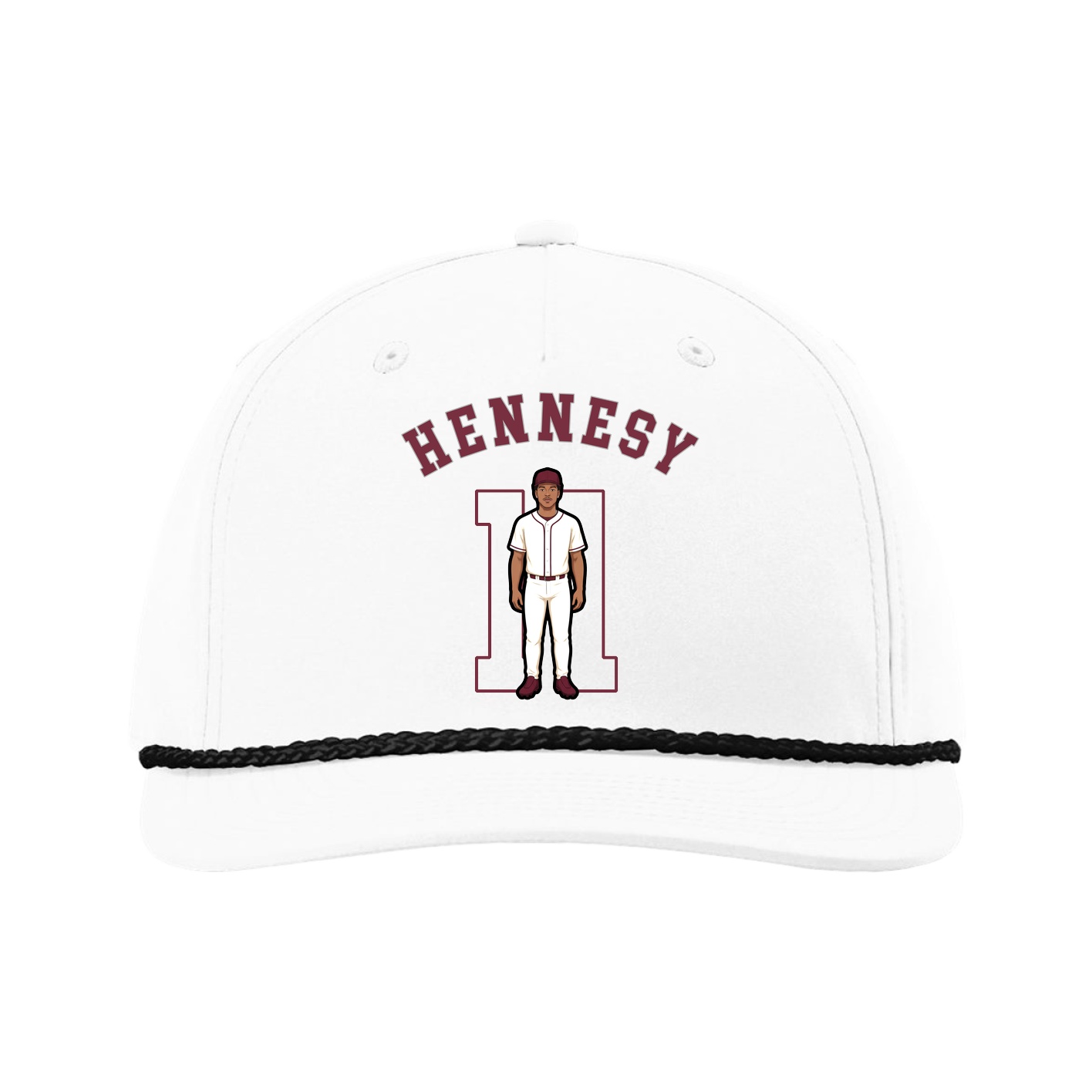 Five-Panel Classic Rope Cap — Shirsey Arch in White