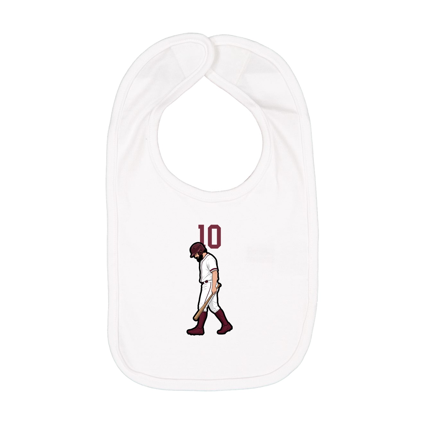 Infant Bib — Number Top in White