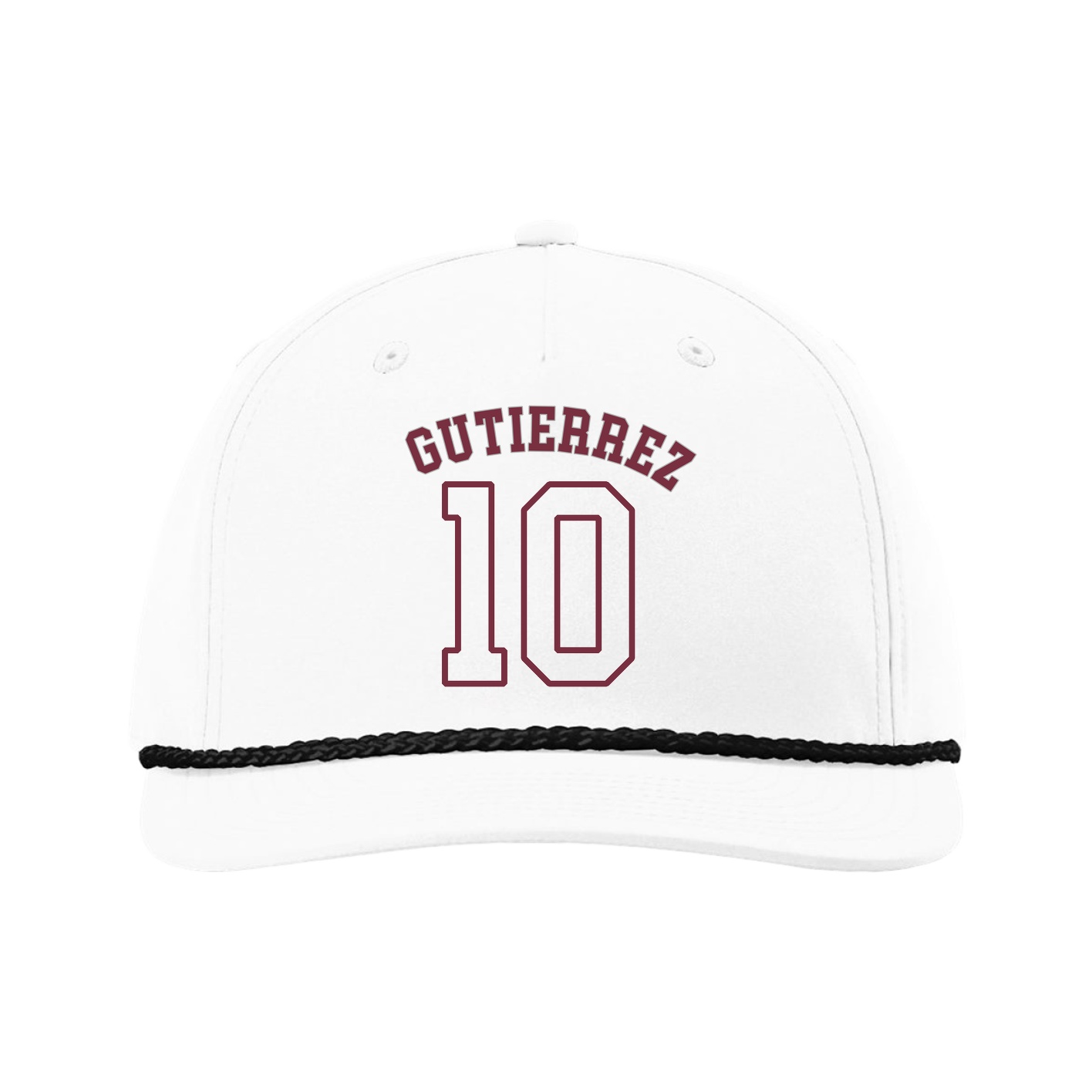 Five-Panel Classic Rope Cap — Shirsey Arch in White