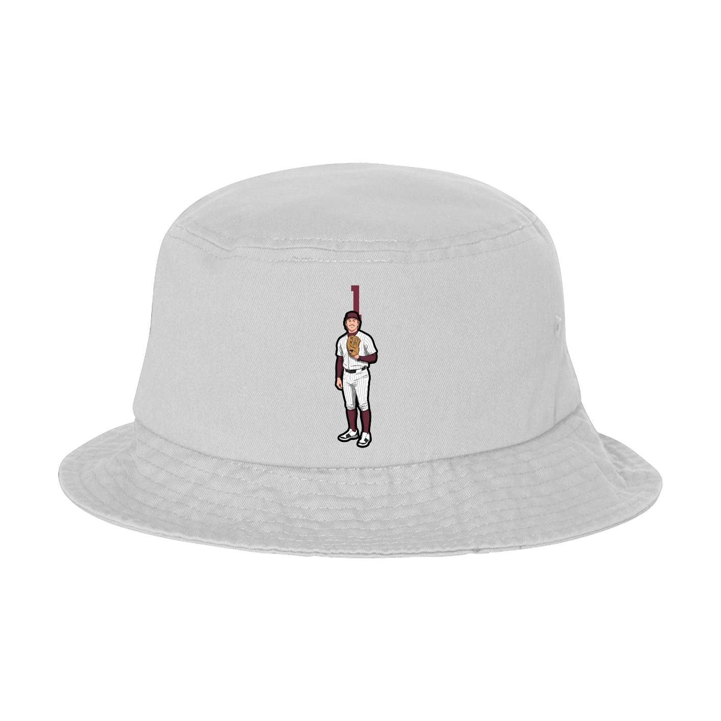Bucket Cap — Number Top in White