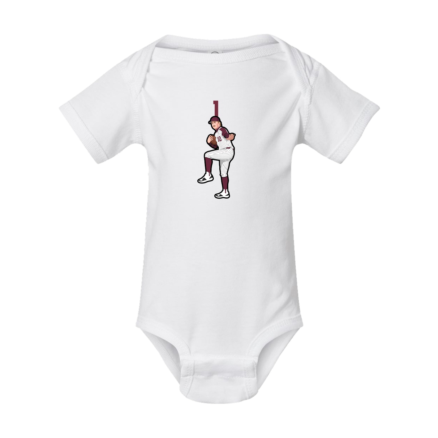 Baby Onesie — Number Top in White
