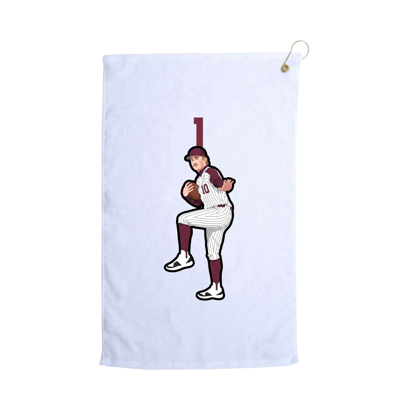 Golf Towel — Number Top in White