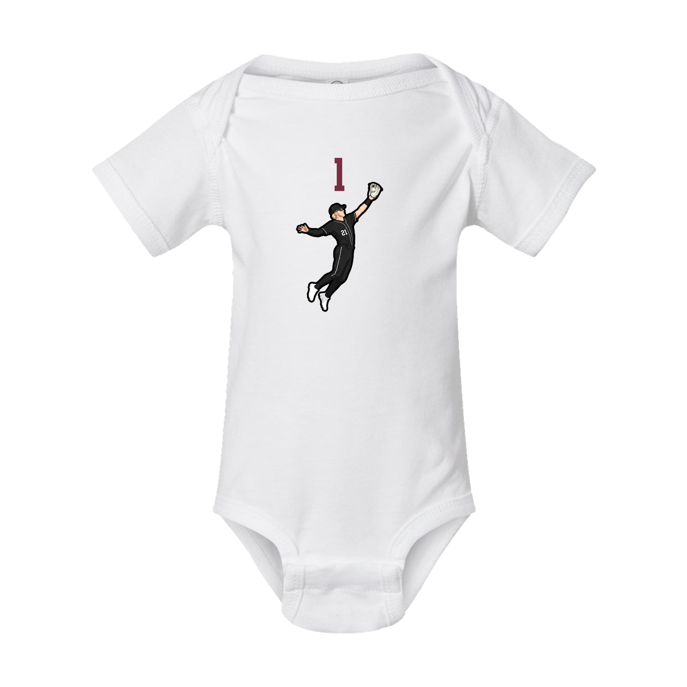 Baby Onesie — Number Top in White