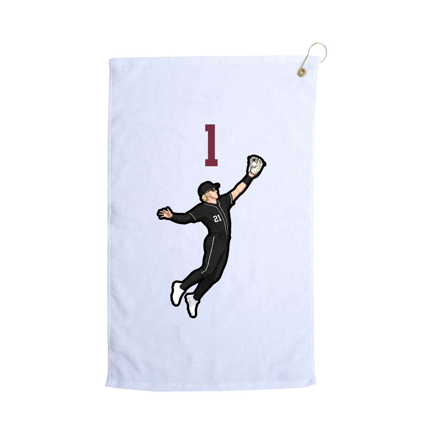 Golf Towel — Number Top in White