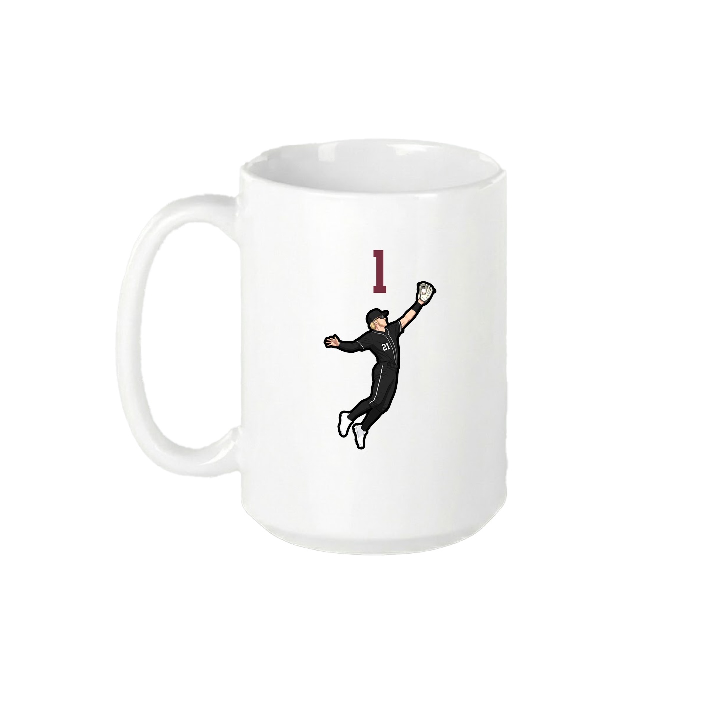 15oz Coffee Mug — Number Top in White