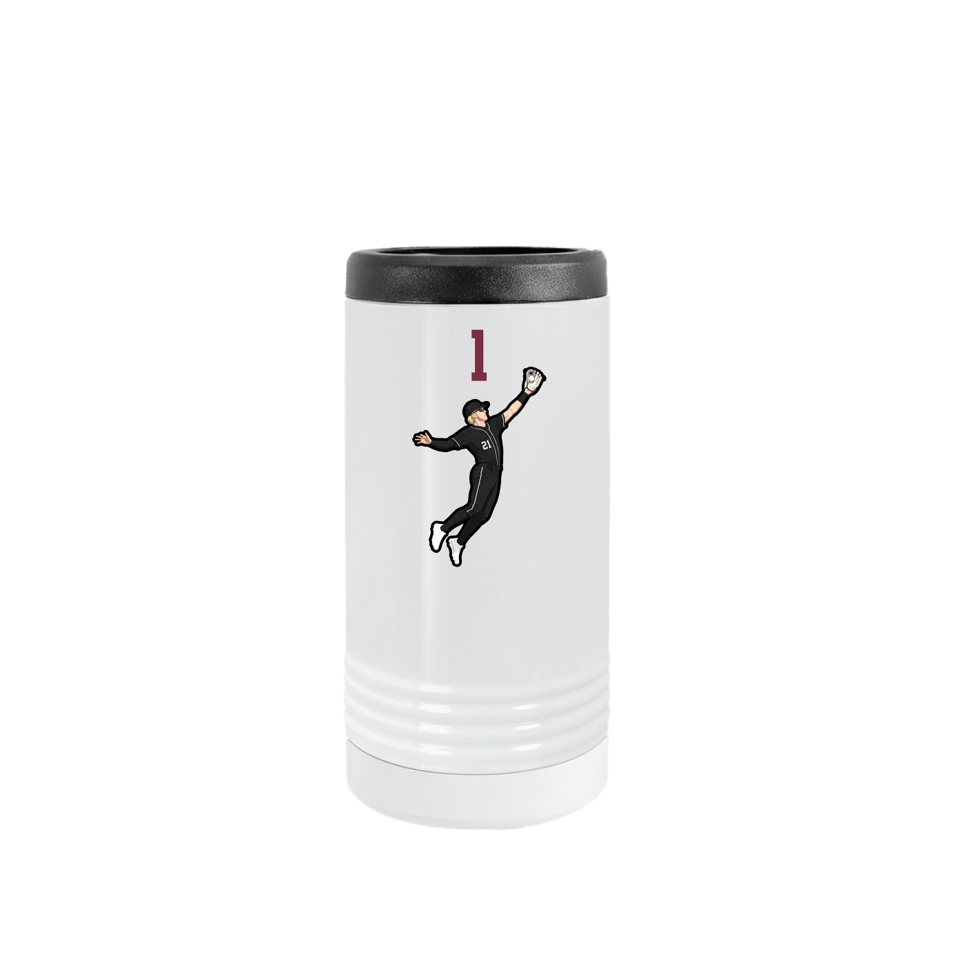 Slim Beverage Holder — Number Top in White