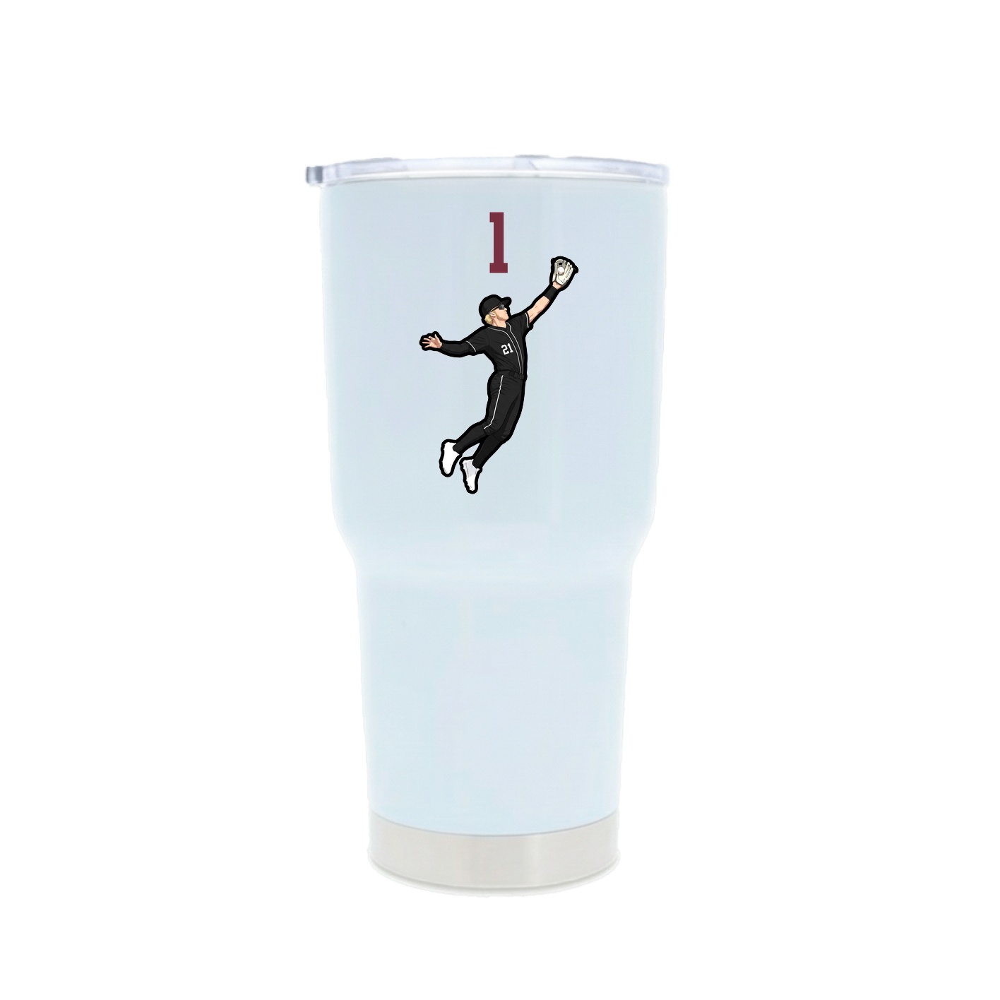 30oz Stainless Steel Tumbler — Number Top in White