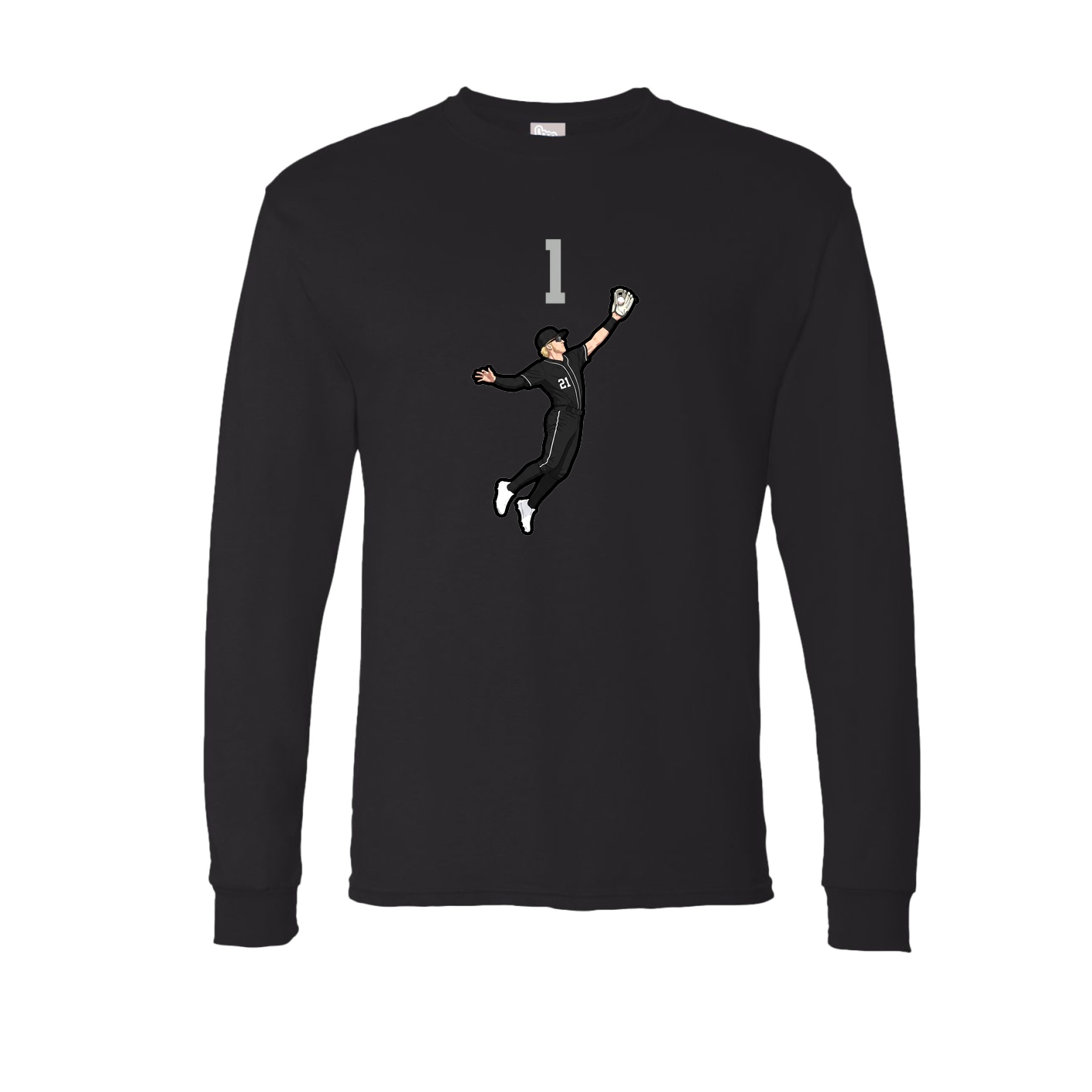 Long Sleeve Tee — Number Top in Black