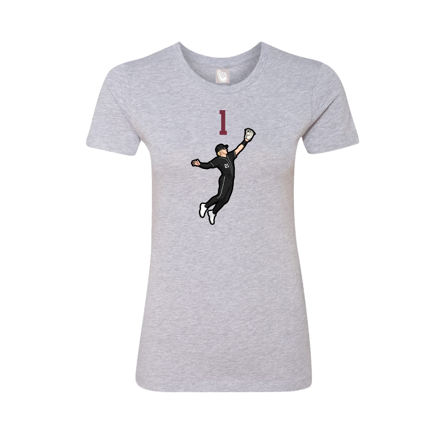 Womens Tee — Number Top in Grey