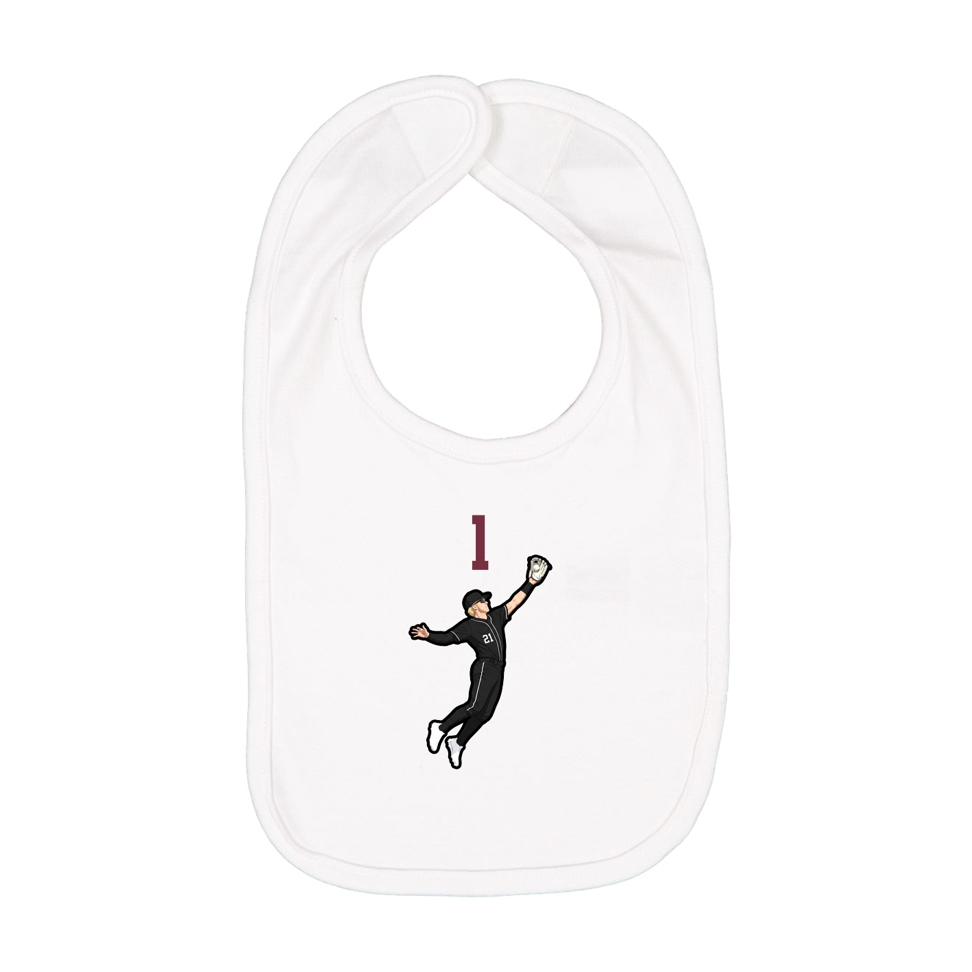 Infant Bib — Number Top in White