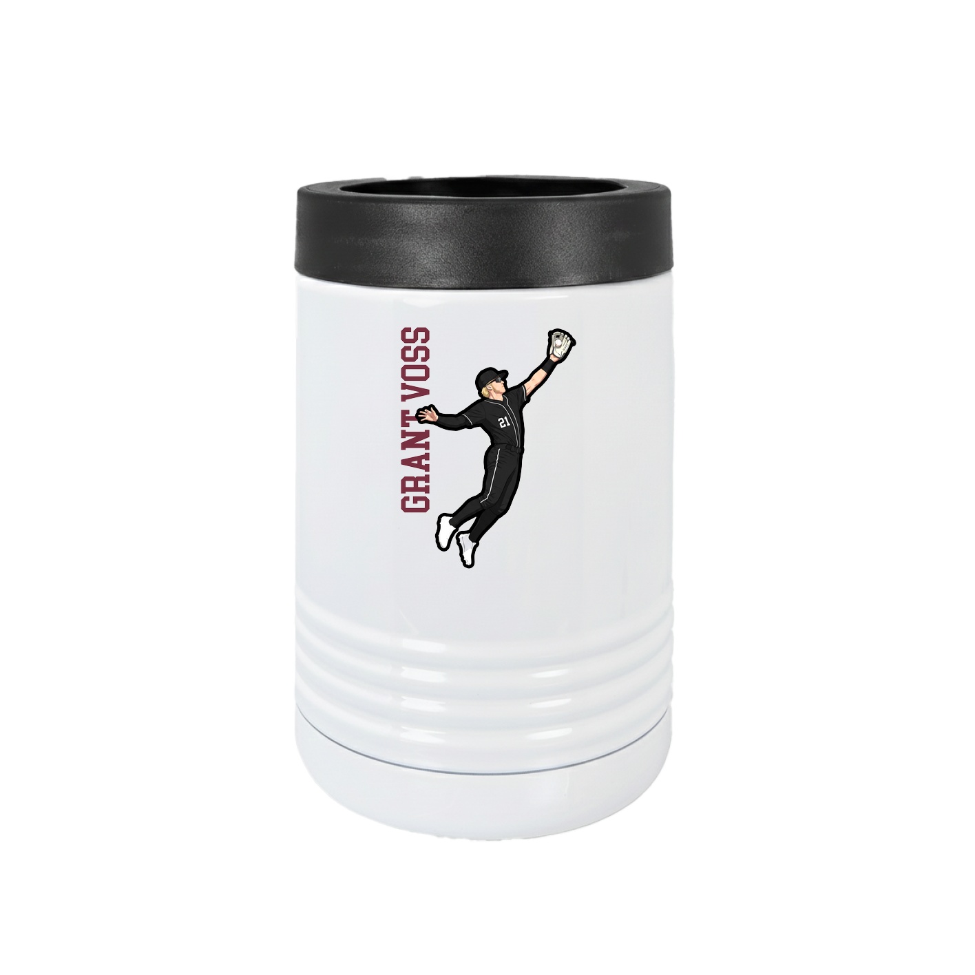 Beverage Holder — Name Vertical in White