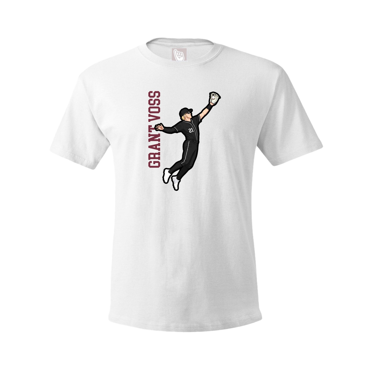 Youth Tee — Name Vertical in White