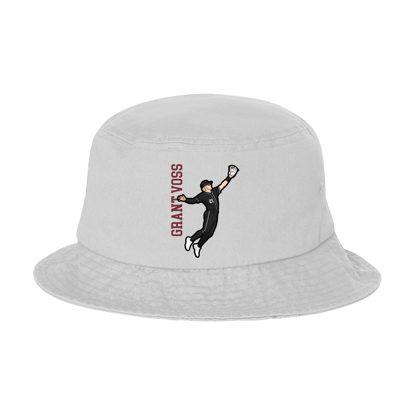 Bucket Cap — Name Vertical in White