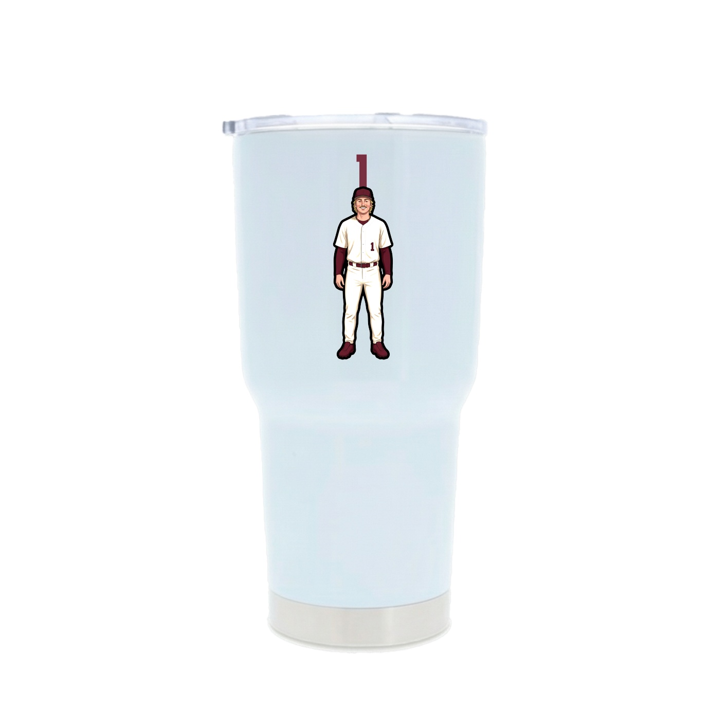 30oz Stainless Steel Tumbler — Number Top in White