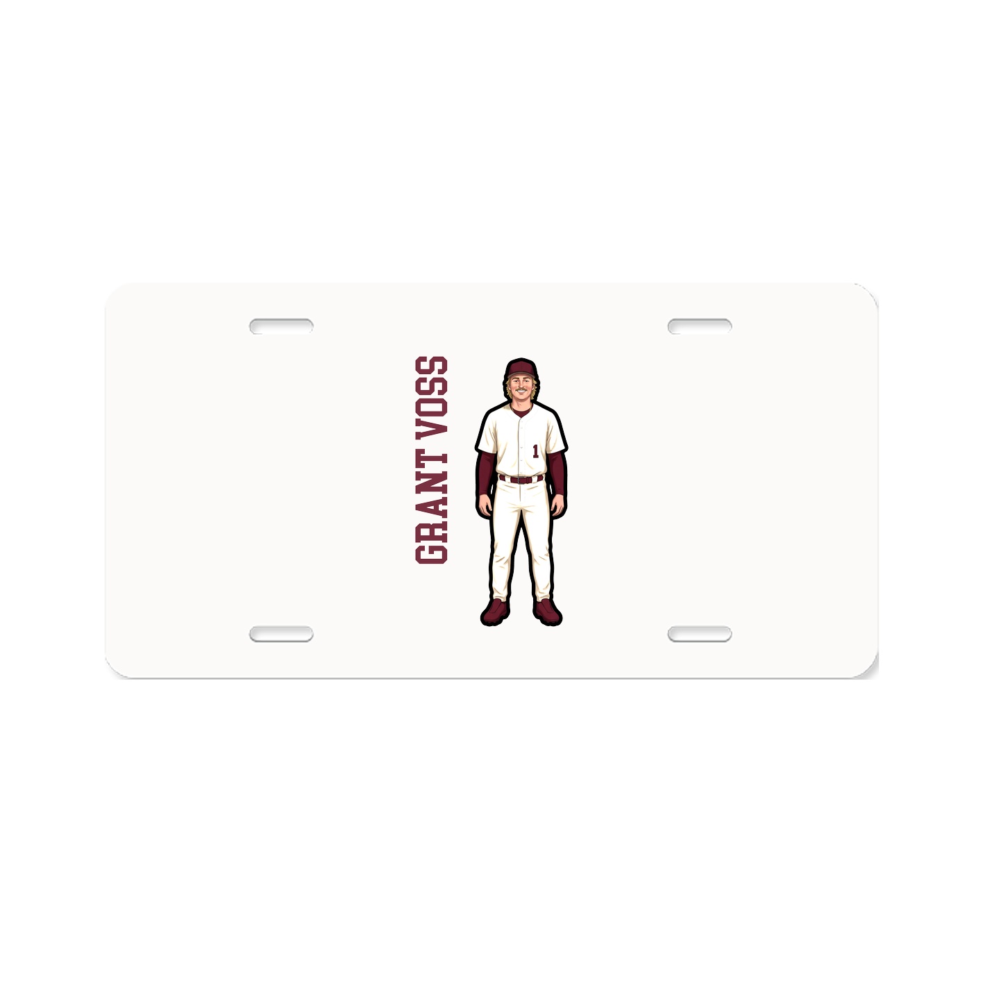 License Plate — Name Vertical in Classic
