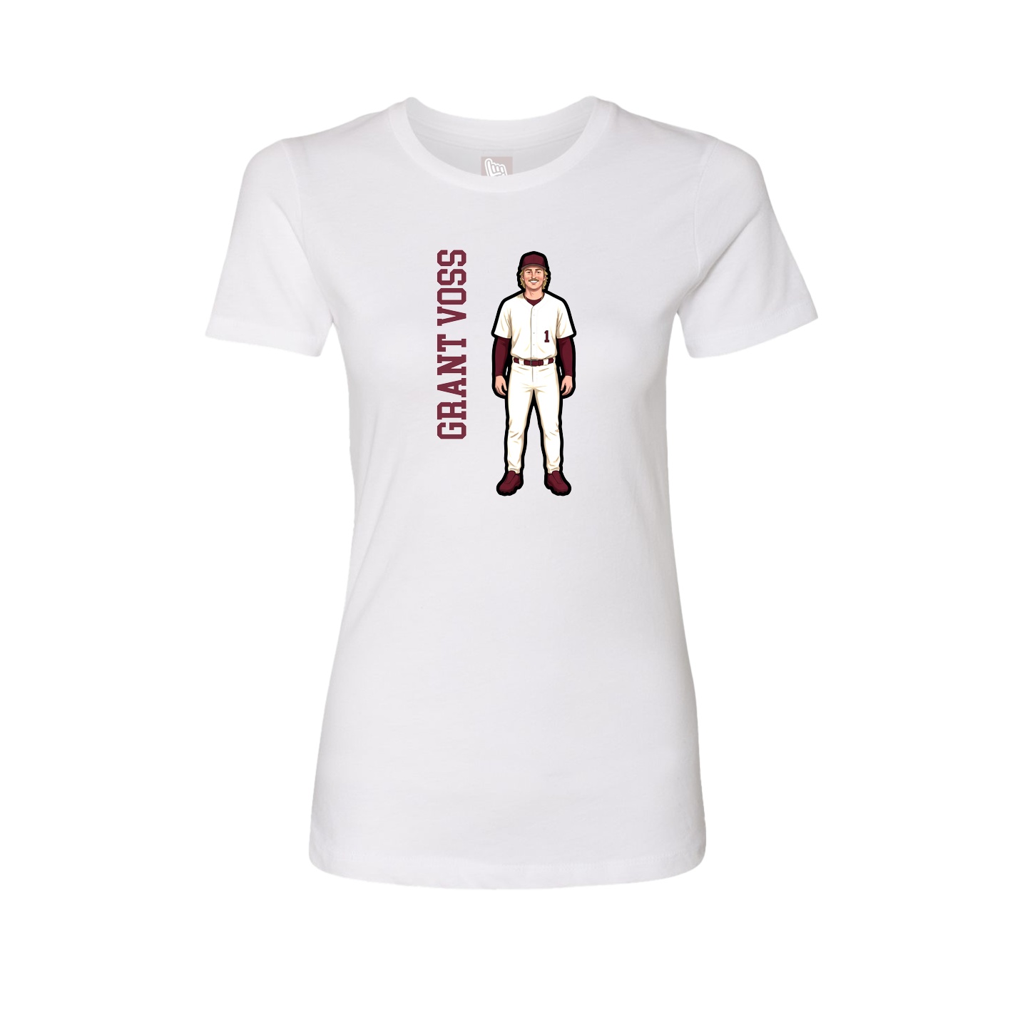 Womens Tee — Name Vertical in White