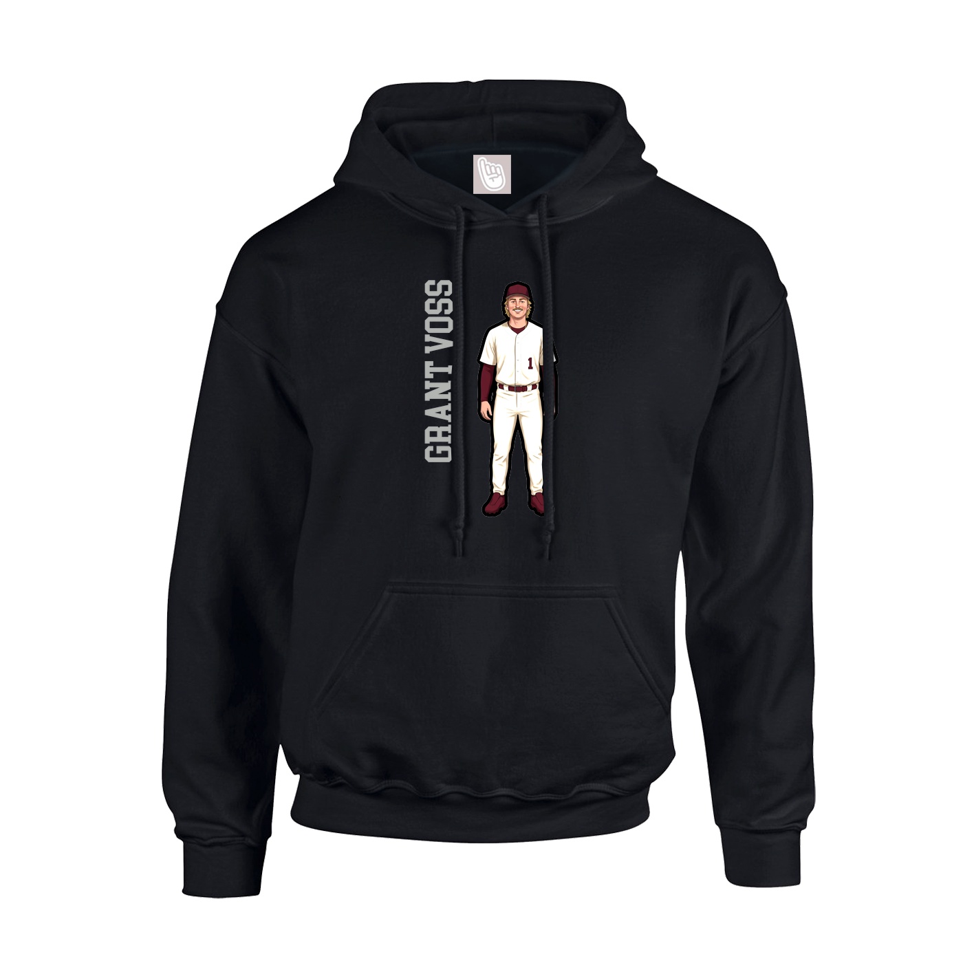 Youth Hoodie — Name Vertical in Black