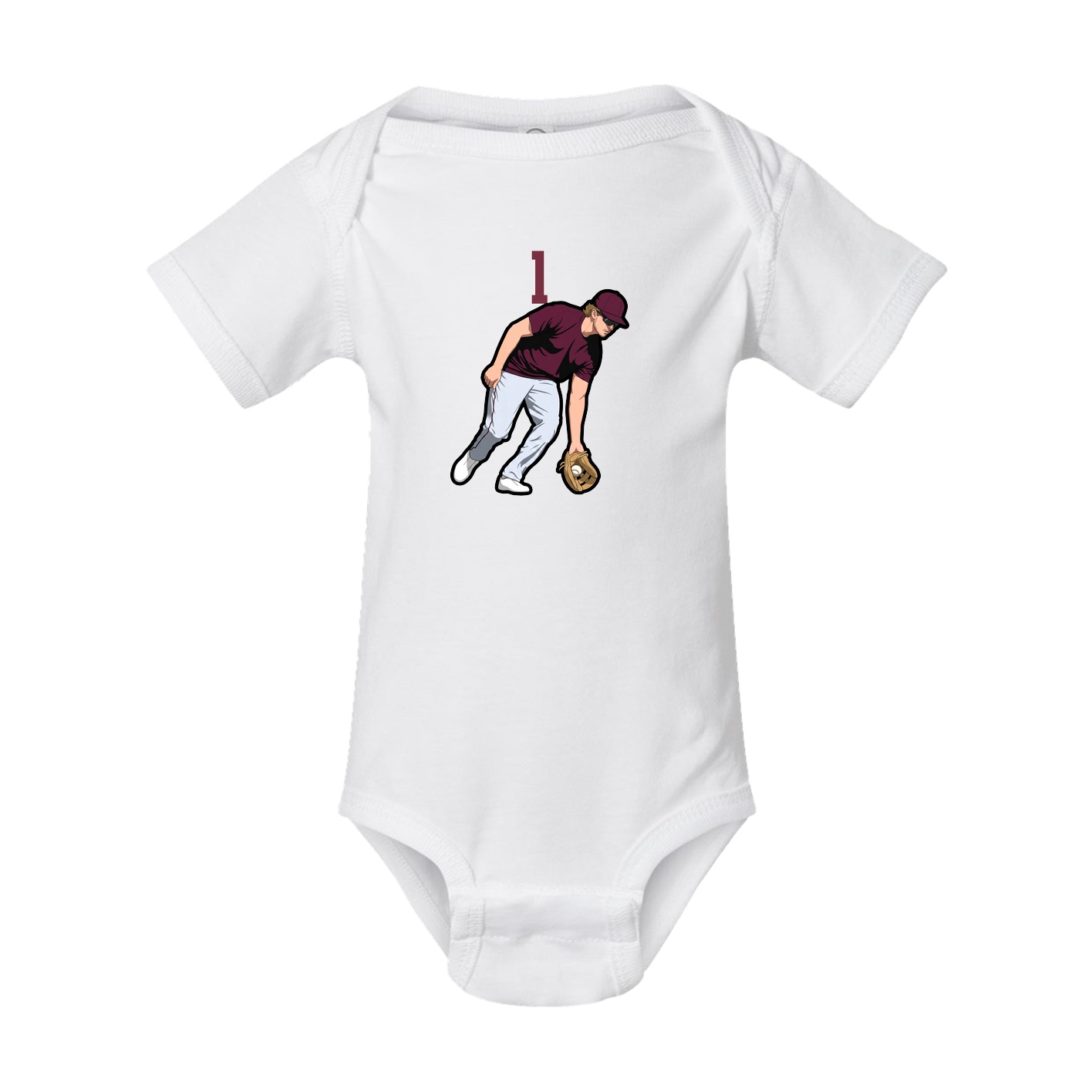 Baby Onesie — Number Top in White
