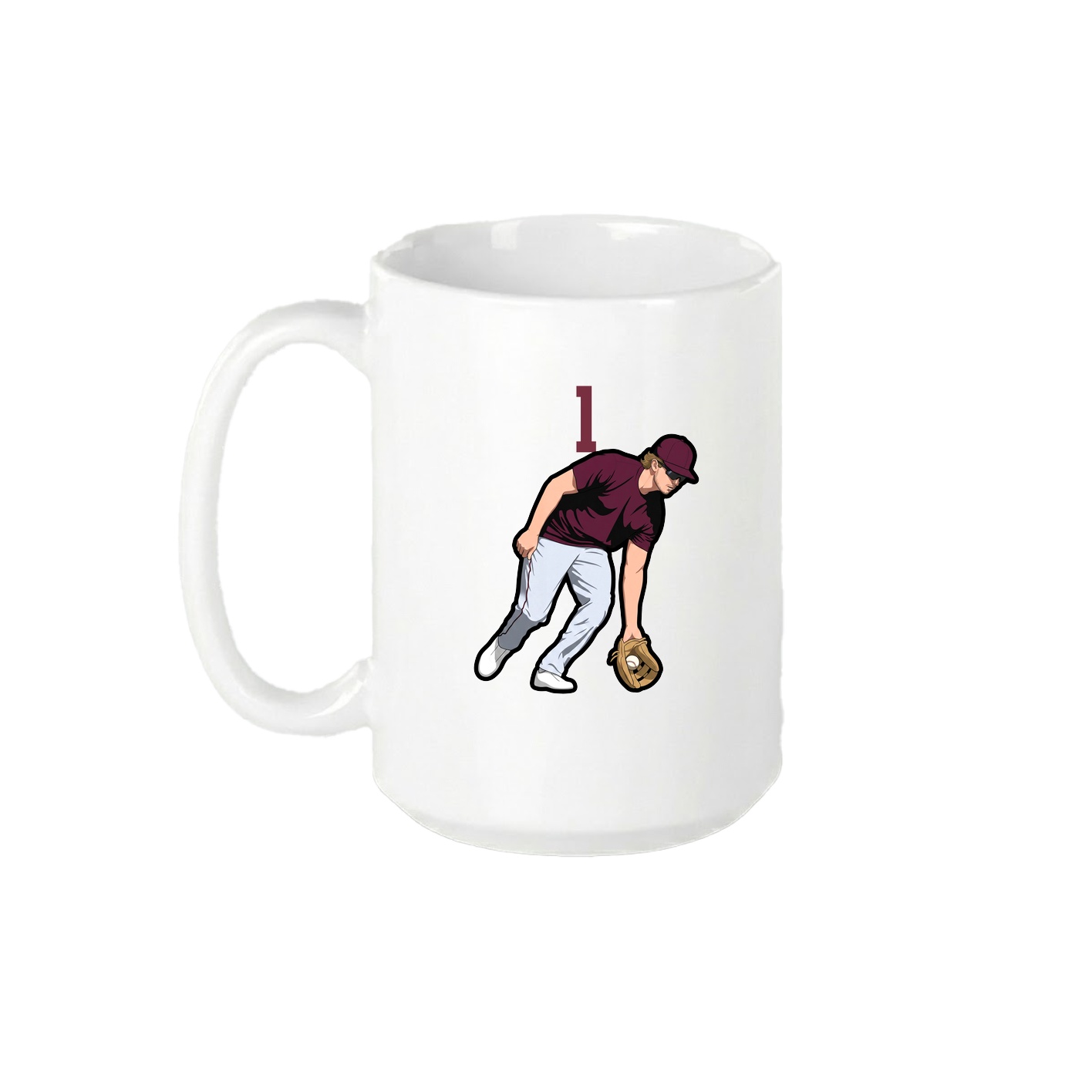 15oz Coffee Mug — Number Top in White