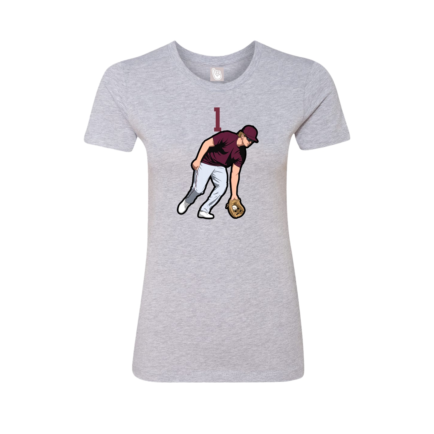 Womens Tee — Number Top in Grey