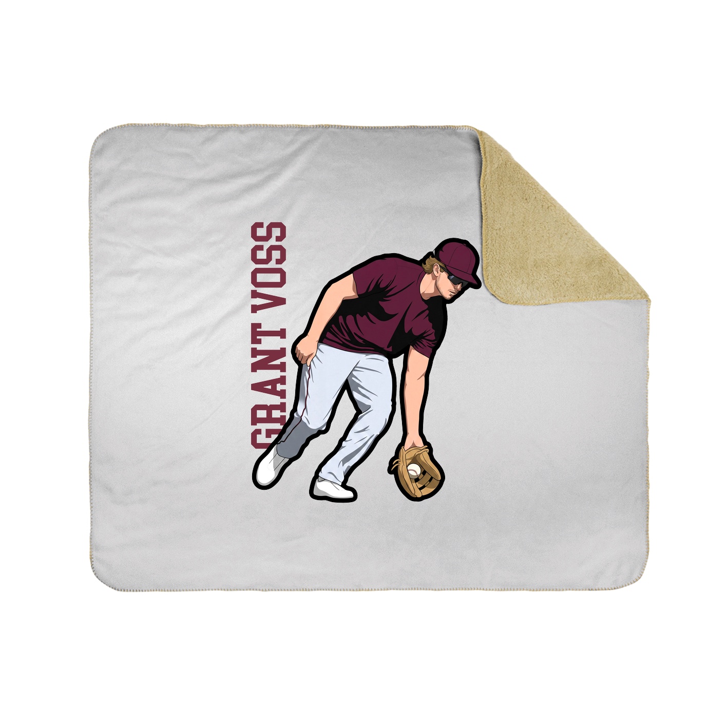 Throw Blanket — Name Vertical in White