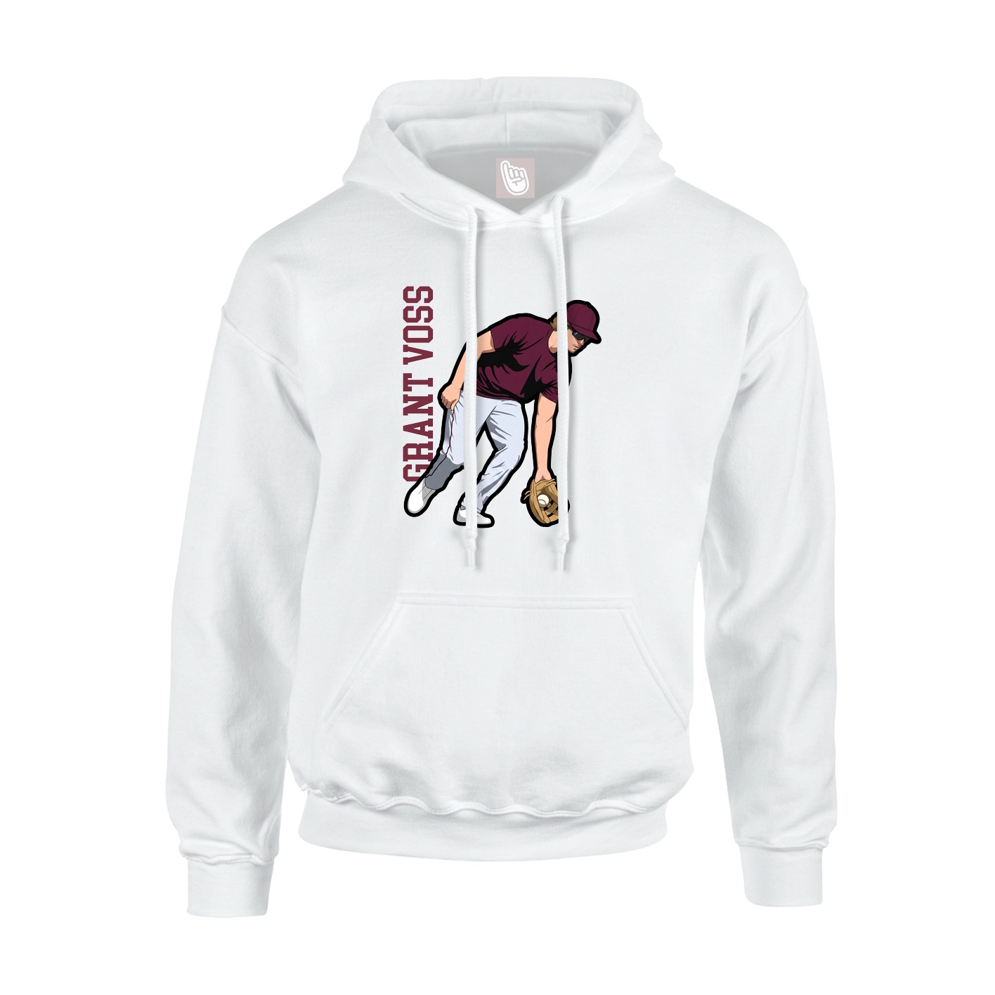 Hoodie — Name Vertical in White