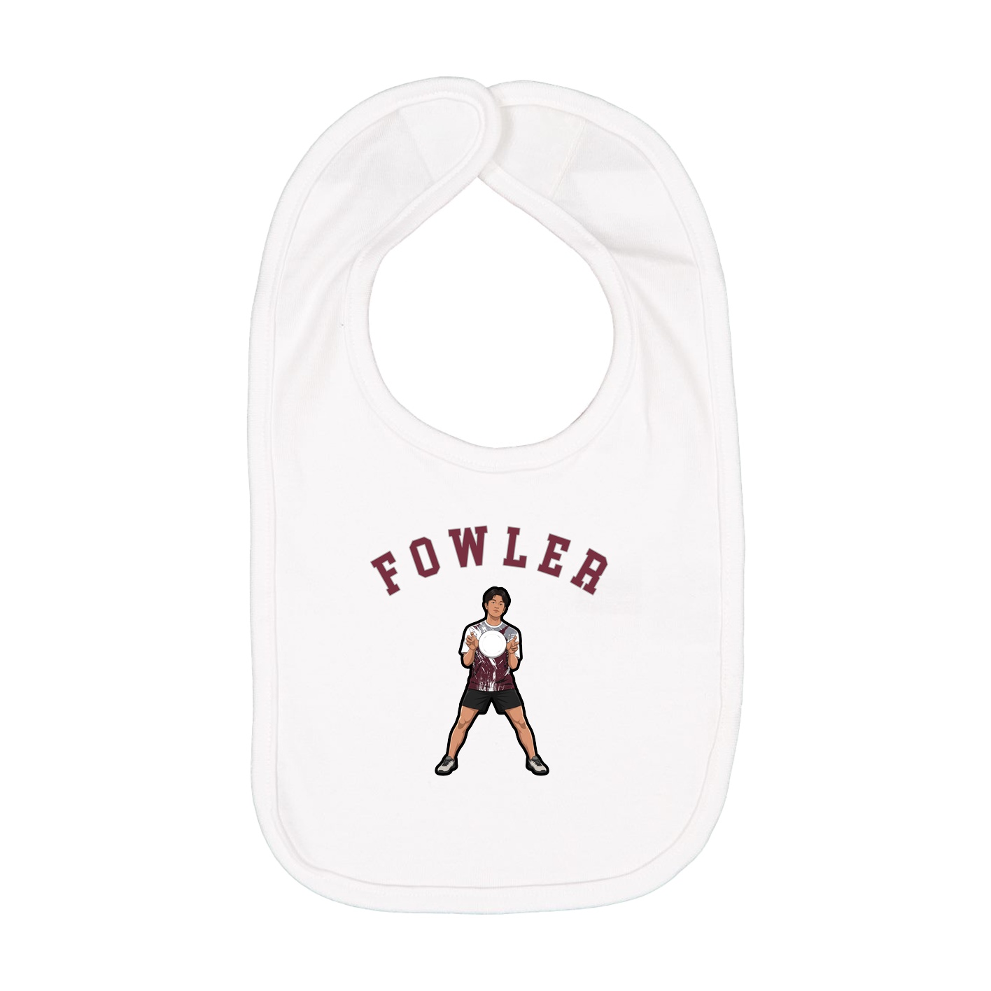 Infant Bib — Shirsey Arch in White