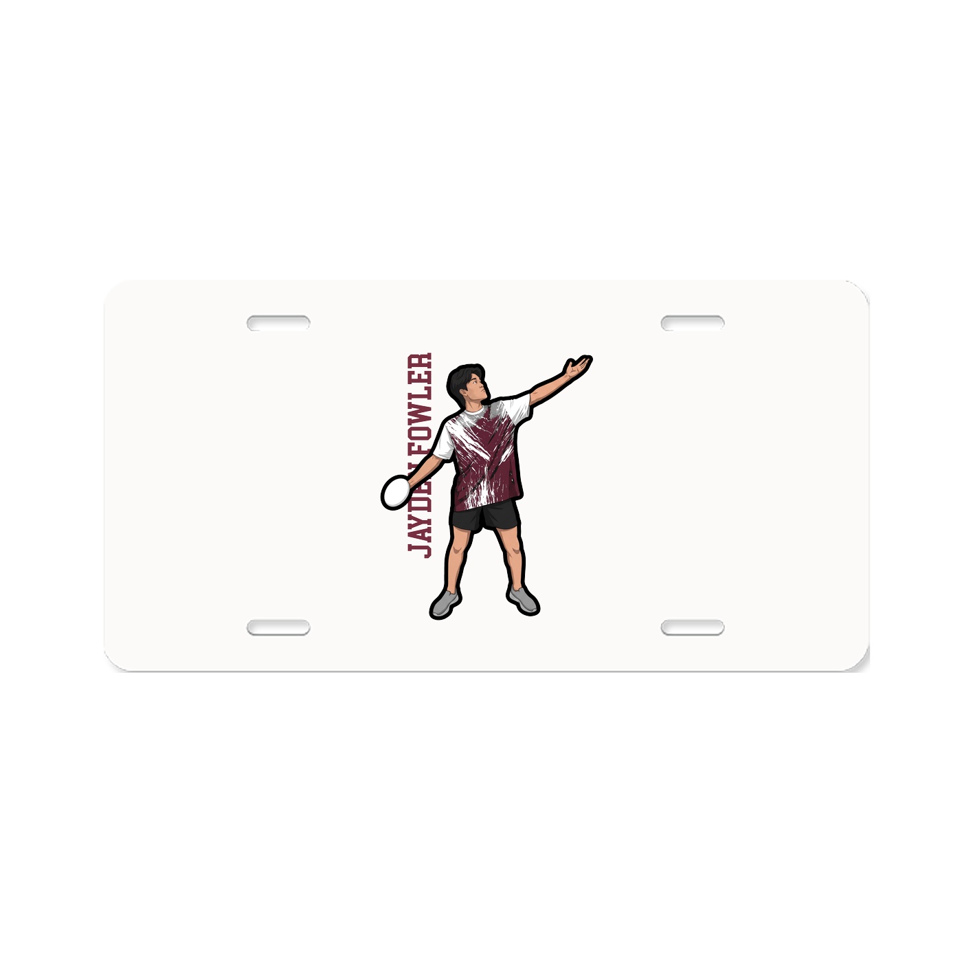 License Plate — Name Vertical in Classic