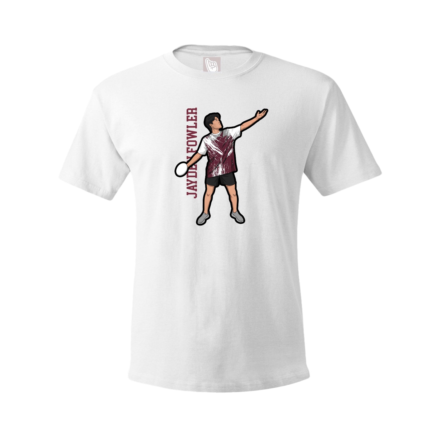 Tee — Name Vertical in White