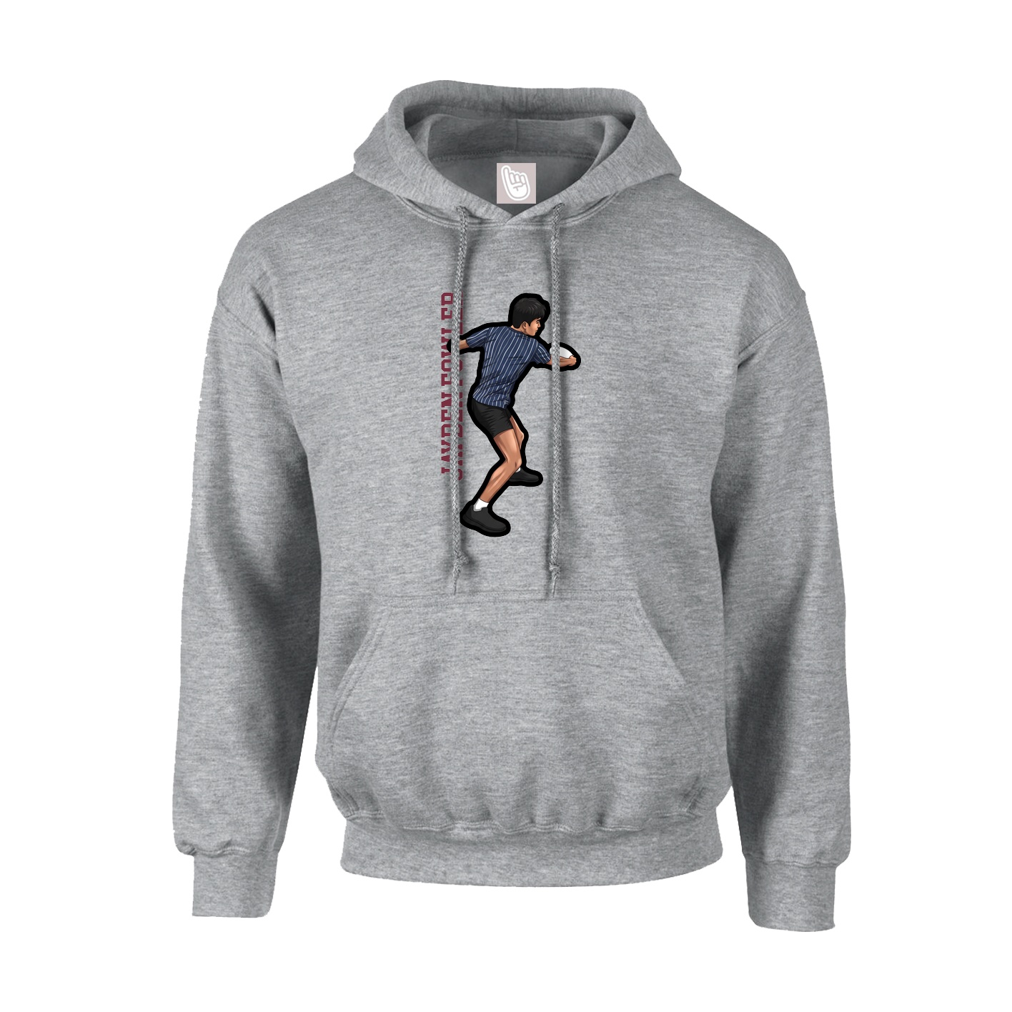 Youth Hoodie — Name Vertical in Grey