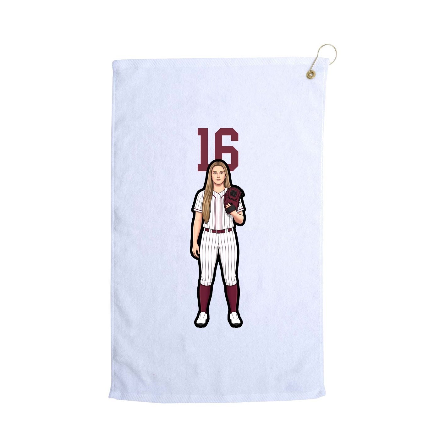 Golf Towel — Number Top in White