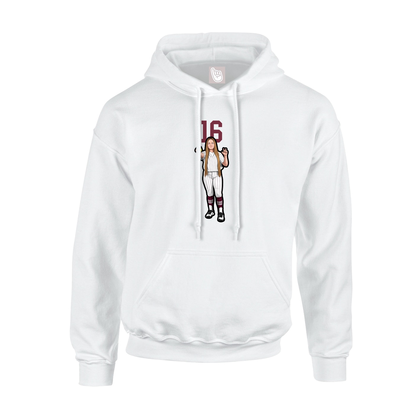 Hoodie — Number Top in White