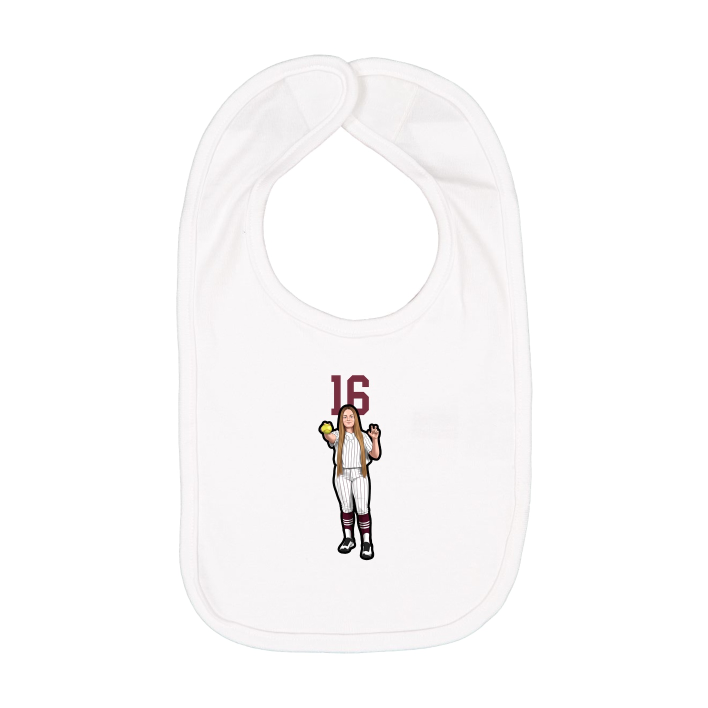 Infant Bib — Number Top in White