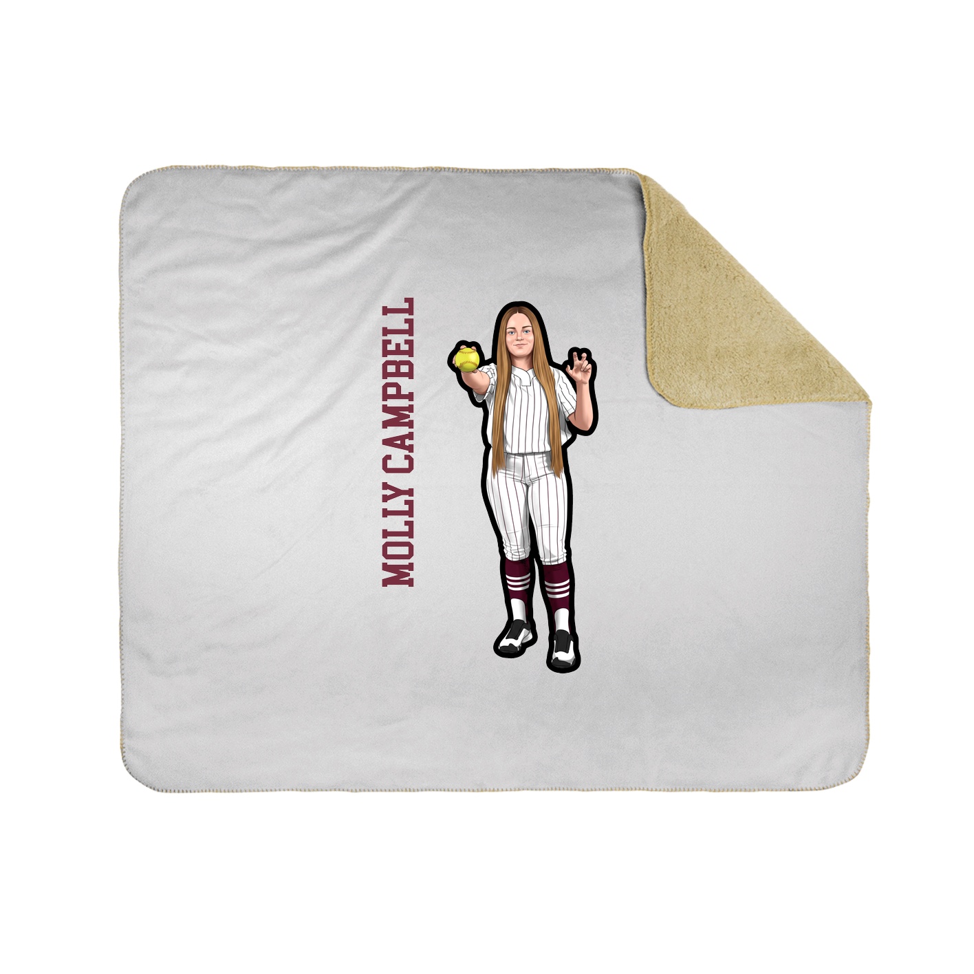 Throw Blanket — Name Vertical in White