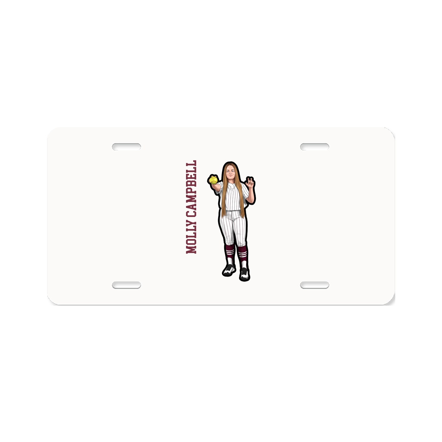 License Plate — Name Vertical in Classic