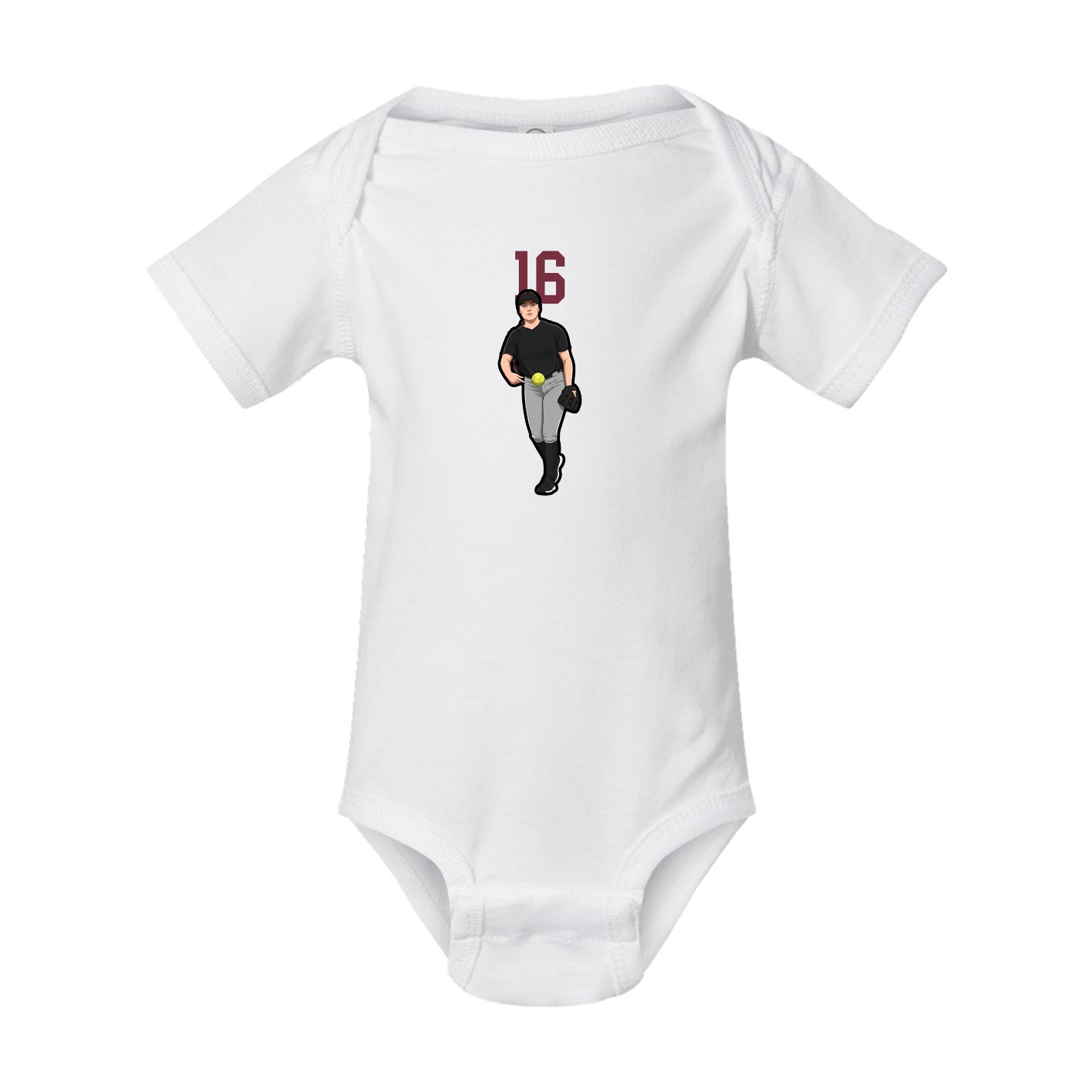 Baby Onesie — Number Top in White