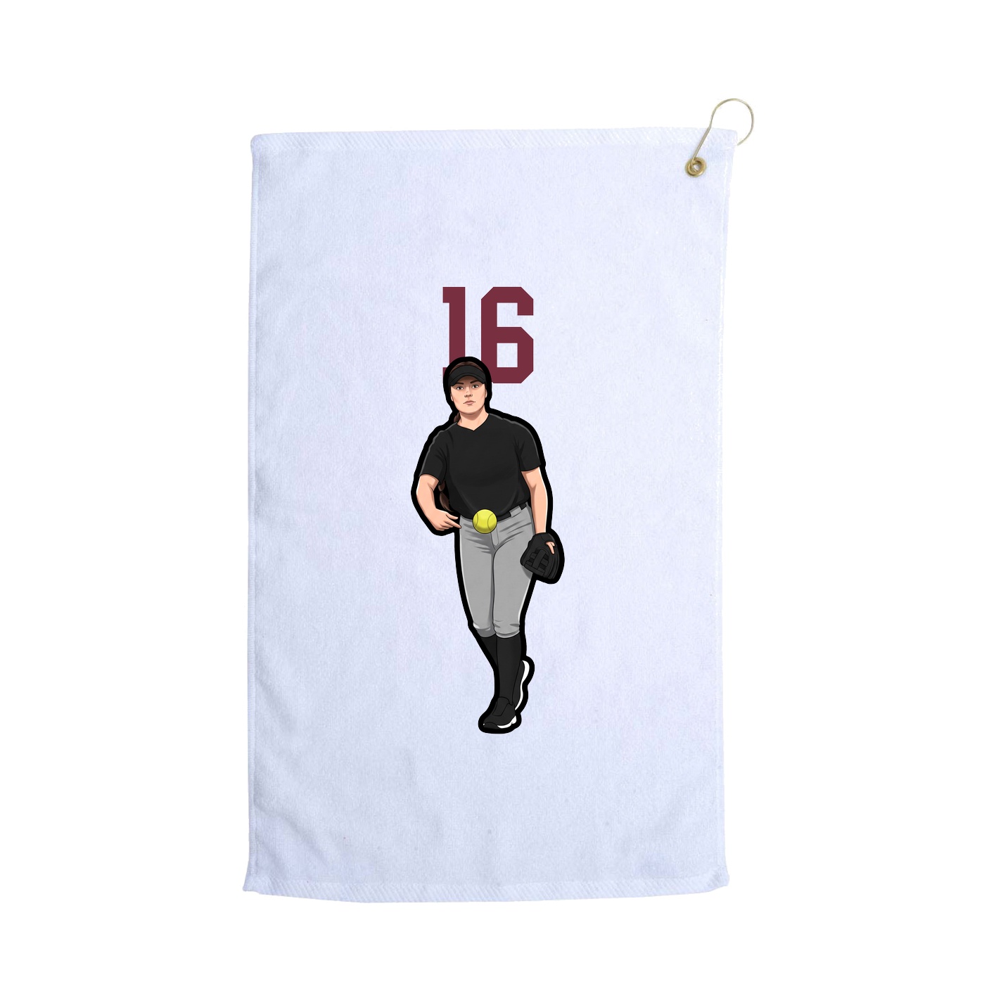 Golf Towel — Number Top in White
