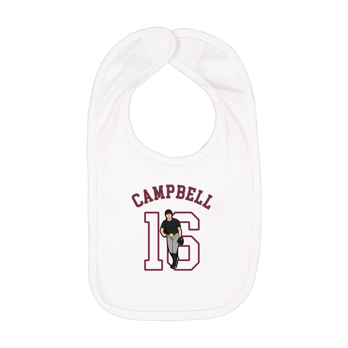 Infant Bib — Shirsey Arch in White