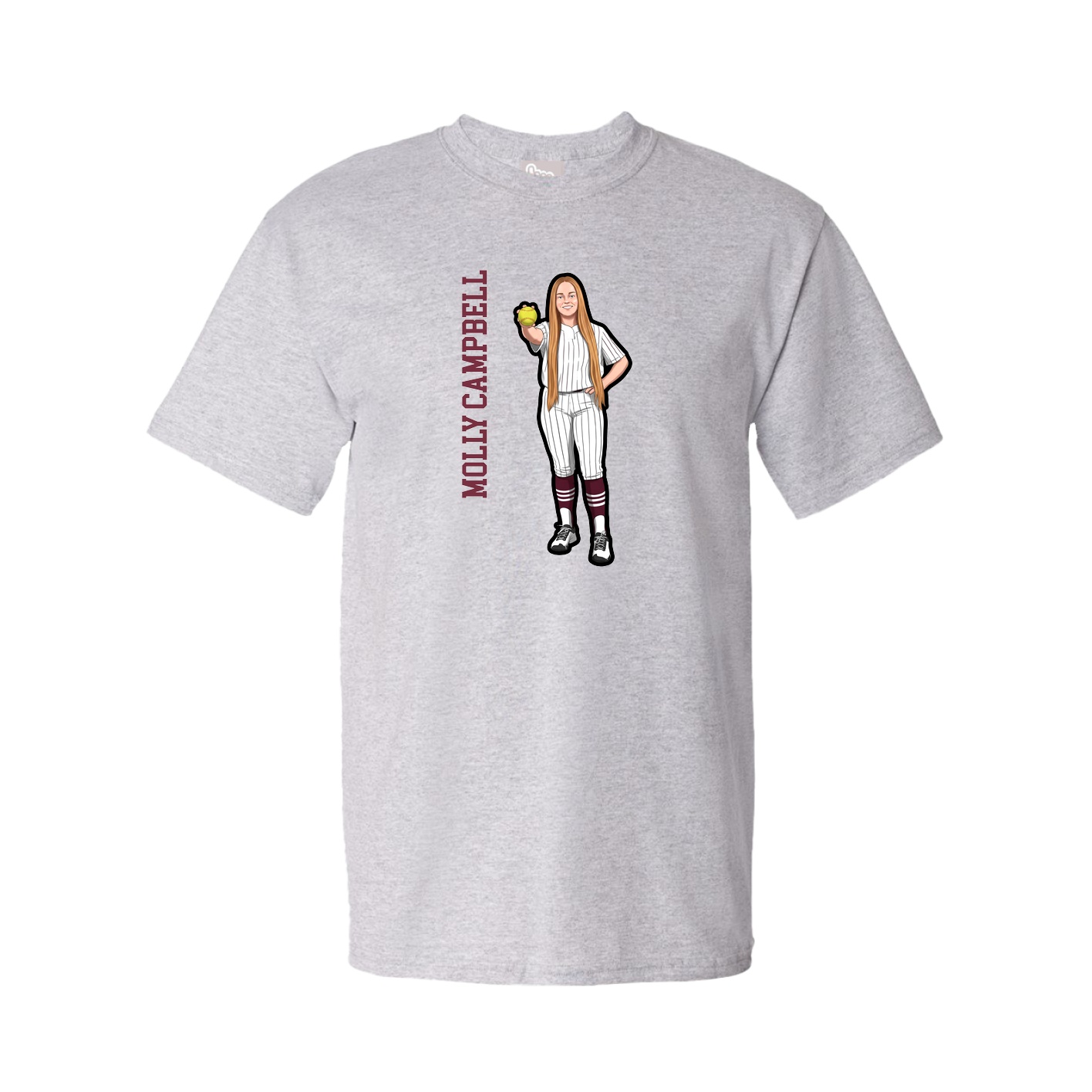 Tee — Name Vertical in Grey