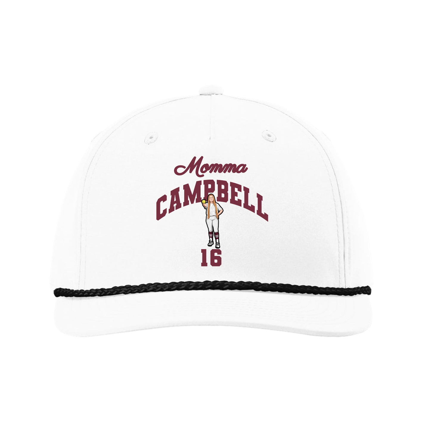 Five-Panel Classic Rope Cap — Mothers Day Arch in White
