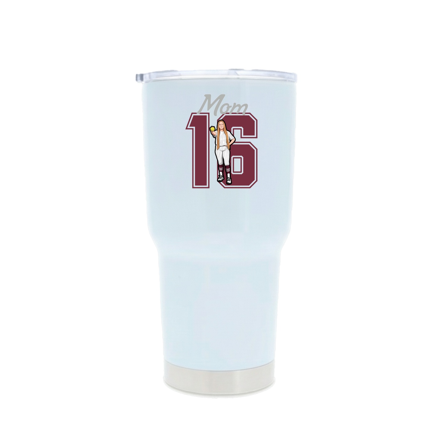 30oz Stainless Steel Tumbler — Mothers Day Shirsey in White
