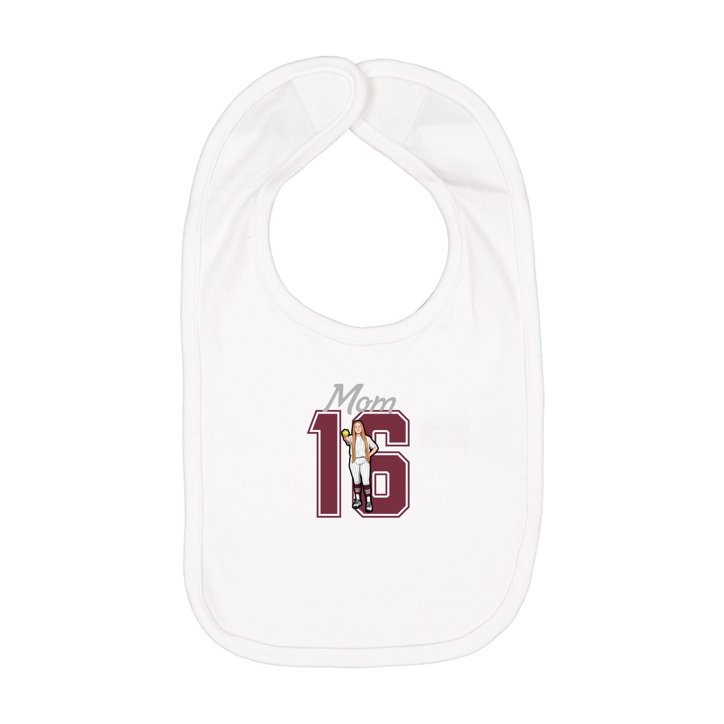 Infant Bib — Mothers Day Shirsey in White