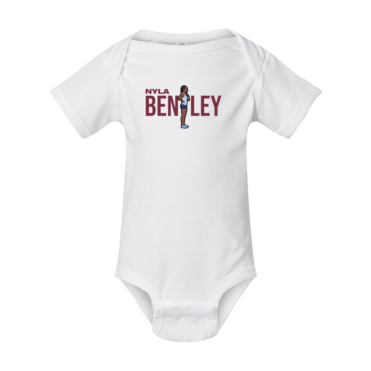 Baby Onesie — Player Name in White