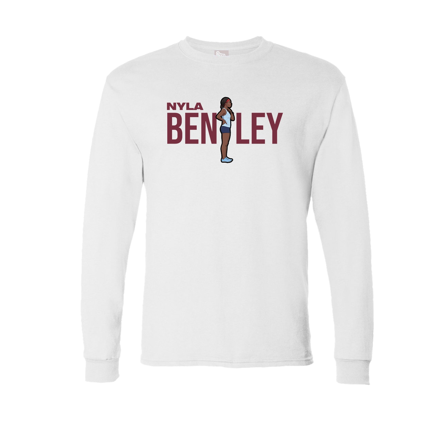 Long Sleeve Tee — Player Name in White
