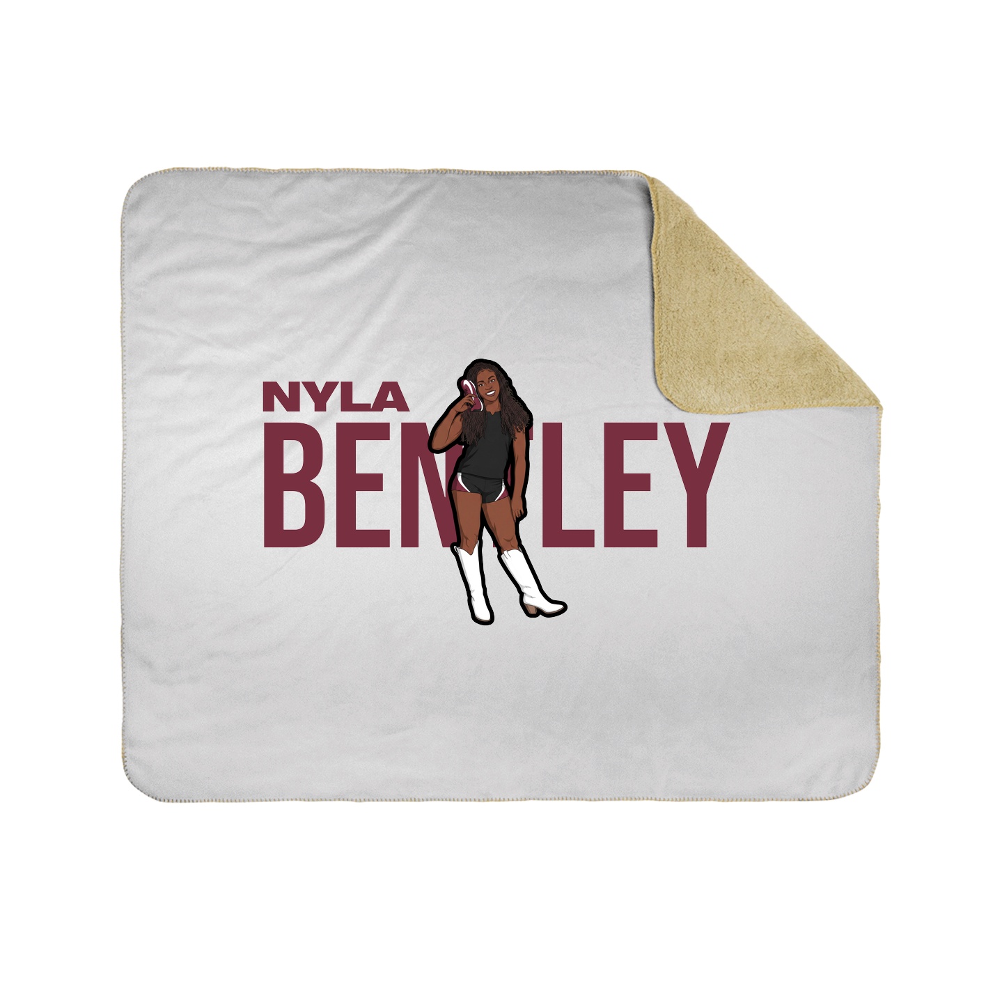 Throw Blanket — Player Name in White