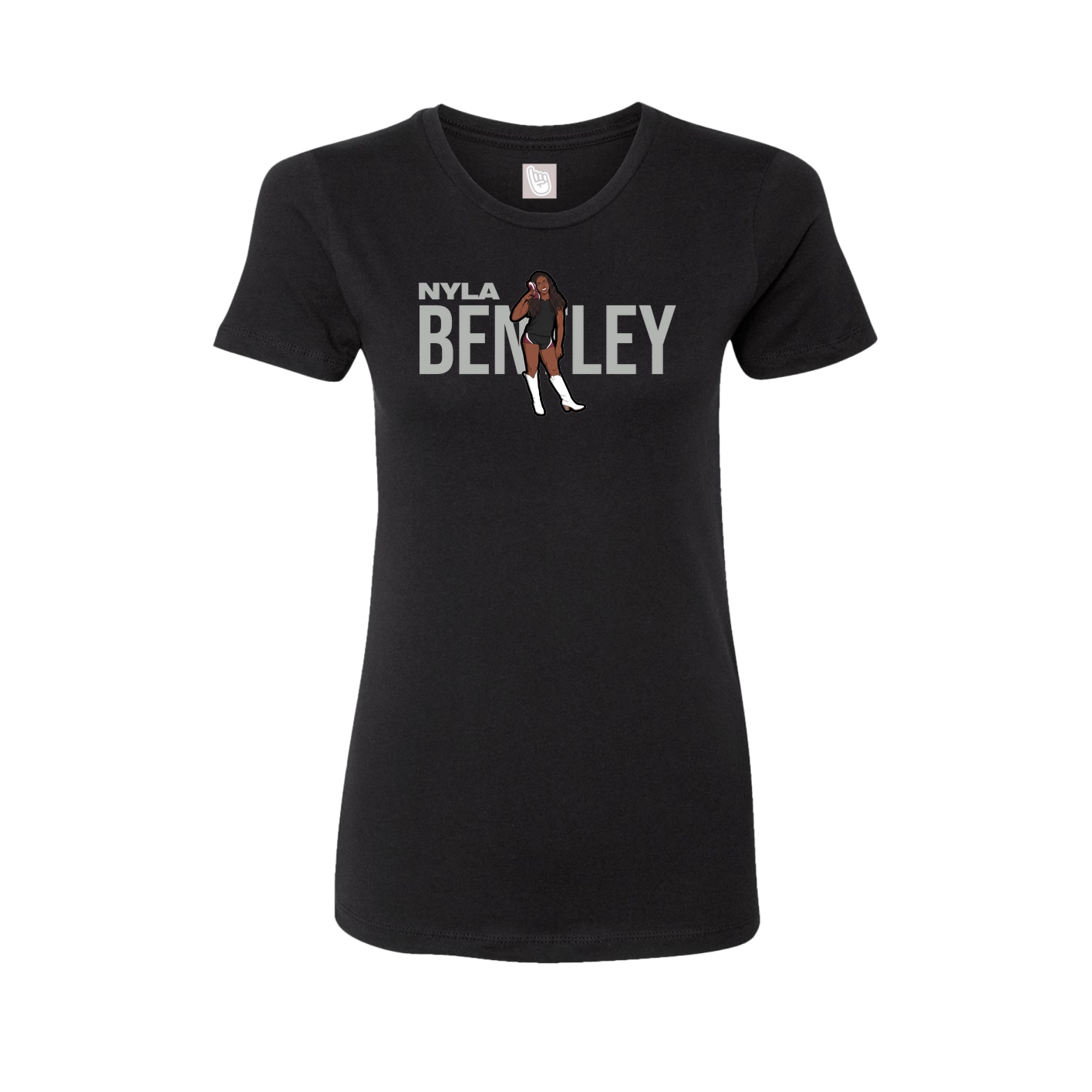 Fitted Women's Tee — Player Name in Black