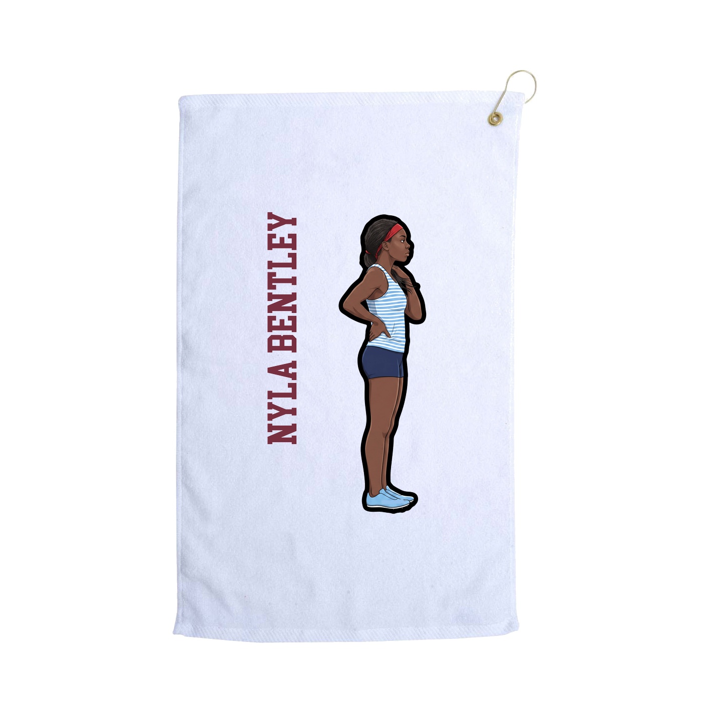Golf Towel — Name Vertical in White