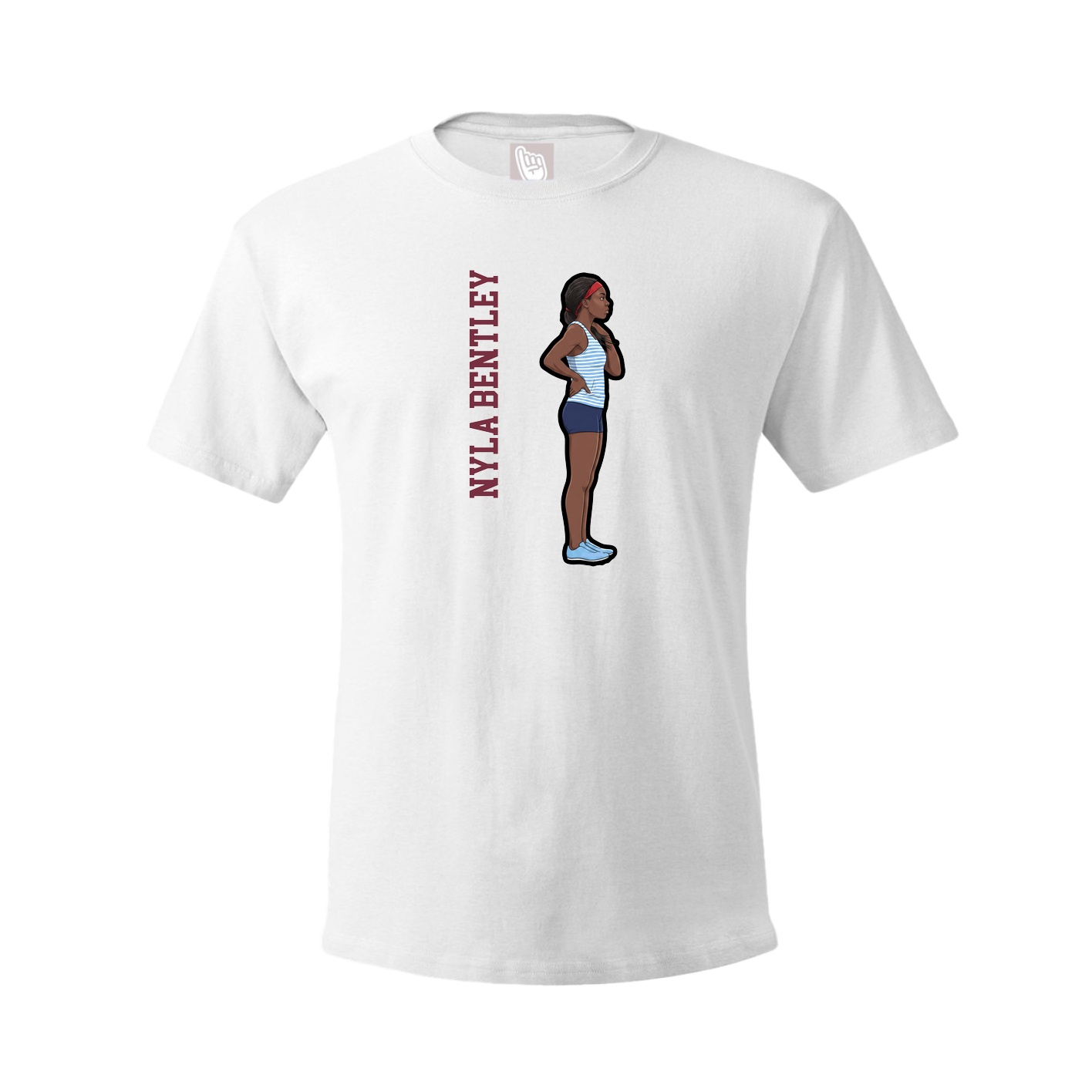Youth Tee — Name Vertical in White