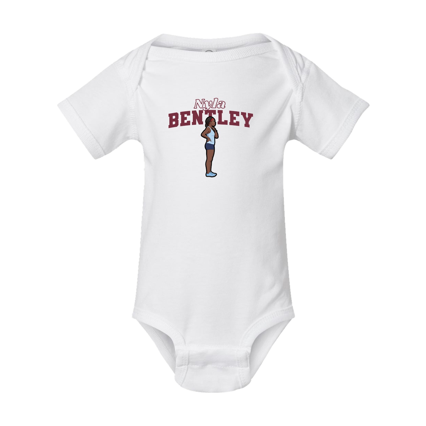 Baby Onesie — Name Arch in White
